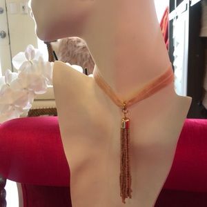Peach color choker with tassle
